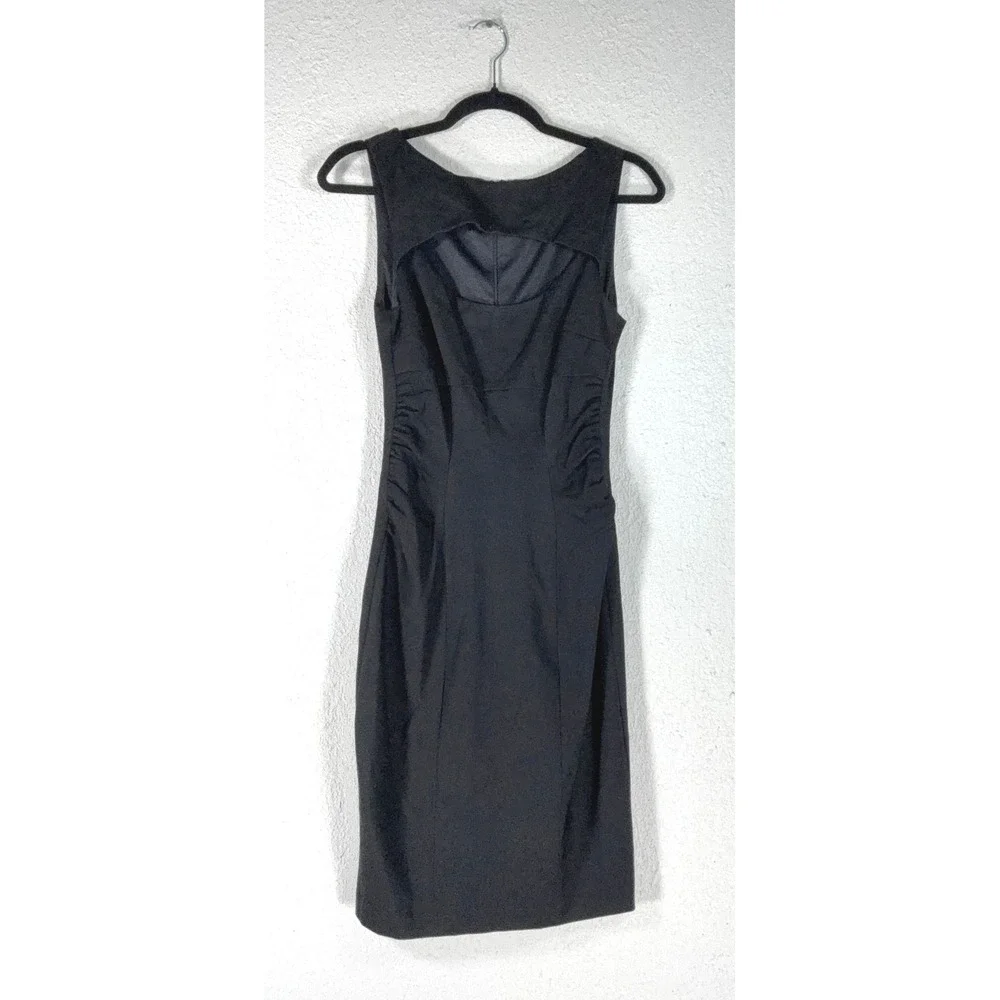 Cache Black Sheath Dress - 10 - Ruched Back Cutout Cocktail Evening Classic